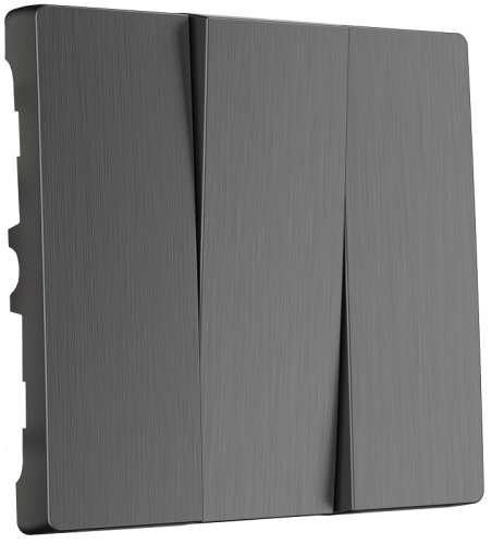 Лицевая панель Werkel для 3-кл. выключателя графит рифленый фото Лицевая панель Werkel для 3-кл. выключателя графит рифленый картинка